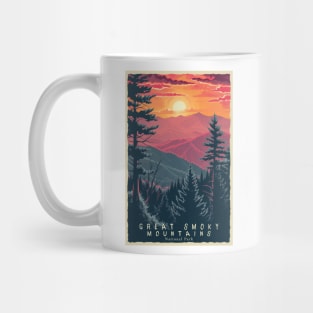 Great Smoky Mountains national park travel poster Mug